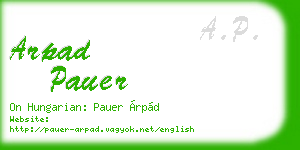 arpad pauer business card