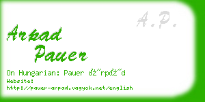 arpad pauer business card